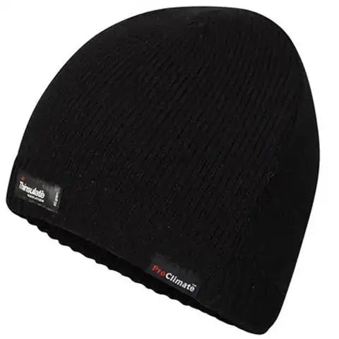Bonnet Thinsulate imperméable Proclimate en trois couleurs, noir, vert et bleu marine, avec design côtelé extensible pour un confort optimal.