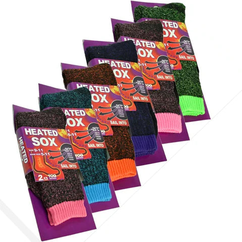 Chaussettes Thermiques Chauffantes pour Femmes - Lot de 6 paires (AT287) Taille 37-42