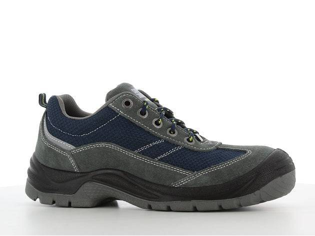 Chaussures de sécurité GOBI S1 P noires avec semelle antidérapante et protection des orteils, idéales pour le travail en BTP et industrie.