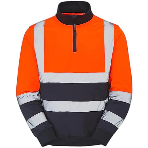 Standsafe Hi Vis Zip Neck Workwear Sweatshirt - HV040