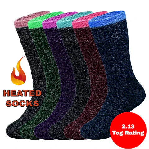 Chaussettes Thermiques Chauffantes pour Femmes - Lot de 6 paires (AT287) Taille 37-42
