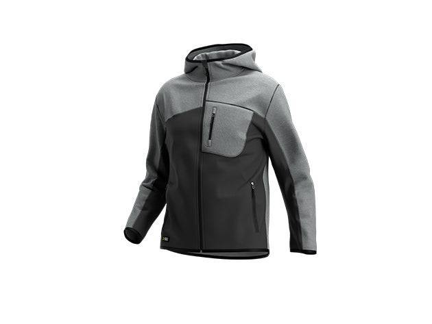 Veste à capuche Hommes Oak gris et grise avec poches fonctionnelles, capuche fixe et design moderne pour travail ou usage décontracté.