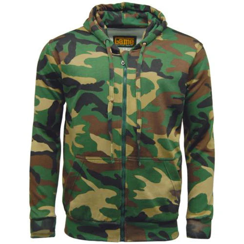 Pull à capuche camouflage Game – Fermeture éclair